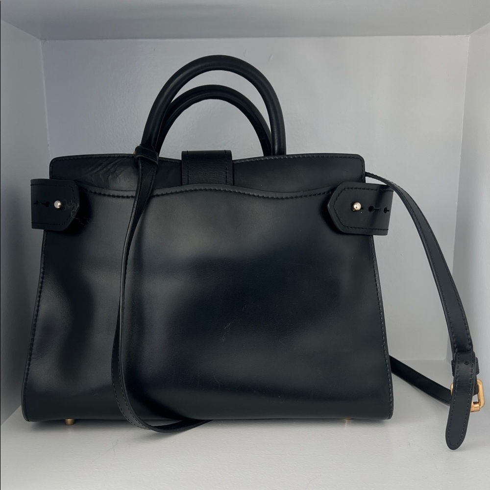 Moschino Black Satchel with Gold Accents - Picture 3 of 6